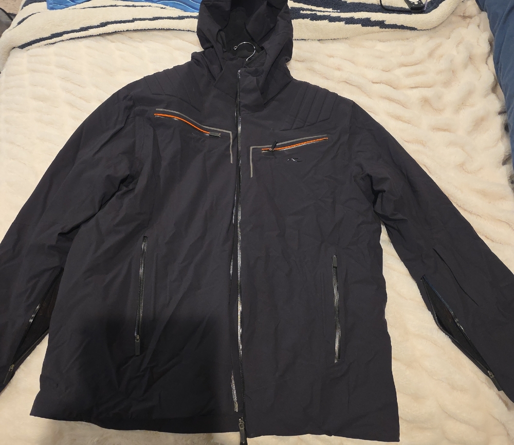 Men's Black Performance Jacket with Orange Accents